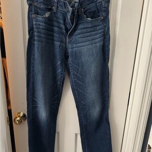 American Eagle Outfitters Dark Blue Straight Super Stretch Jeans